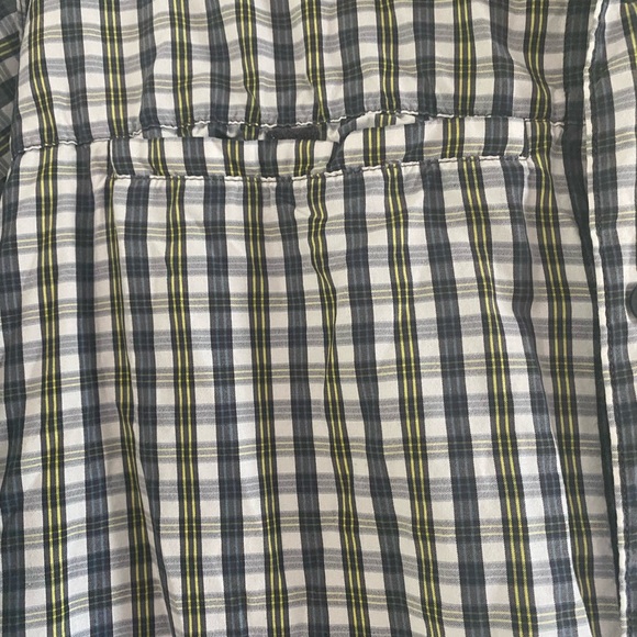 The North Face Men's Blue and yellow plaid Button Down Shirt - Picture 3 of 6